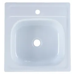 Мойка стальная эмалированная накладная ГОМЕЛЬ 45х50см с кронштейнами, (без сифона)