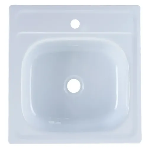 Мойка стальная эмалированная накладная ГОМЕЛЬ 45х50см с кронштейнами, (без сифона)