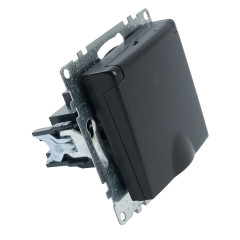 Розетка 2P+Е Катрин черный крышка,с защитной шторкой GLS16-7112-05