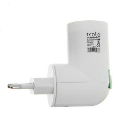 Переходник вилка-патрон E27 с выключателем белый ECOLA (483242)