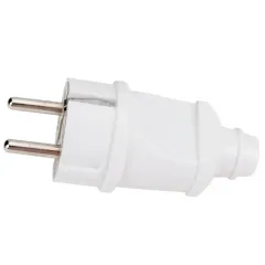 Вилка прямая белая 2Р+РЕ 16А 250В STEKKER 32851