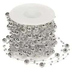 Бусы новогодние 1500см Капли росы серебро Y4-9348 (502797)