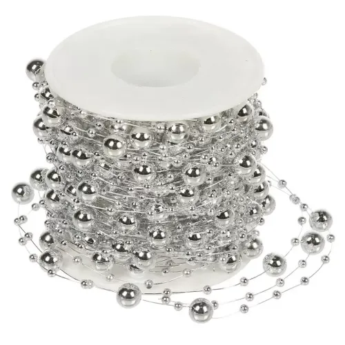 Бусы новогодние 1500см Капли росы серебро Y4-9348 (502797)