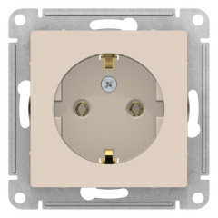 Розетка 2P+Е AtlasDesign бежевый SchE ATN000243