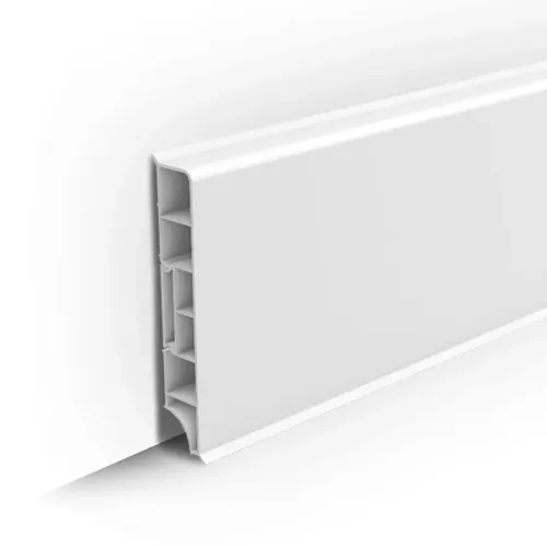 Плинтус прямоугольный 80мм 2,2м ИдеалДюра (ИД-ПП80 001Бел)