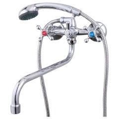 Смеситель для ванны FRAP F2208 встр. диверт, ручка крест, латунь