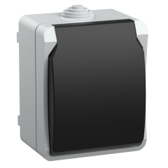 Розетка О/У 2P+Е IEK IP54 серый крышка Форс ERS12-K03-16-54-DC (143908)