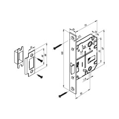 Защелка с фикс. PUNTO L72-50 SN мат.никель (36943)