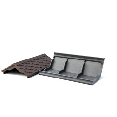 Парапет для забора полимерно-песчанный шоколад (254 мм)