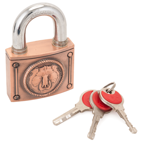 /Замок навесной АЛЛЮР ВС2М-60 Медведь медь d11,5мм (12253)