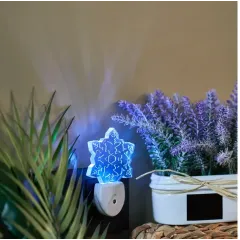 Светильник-ночник (LED) REXANT СНЕЖИНКА ХАМЕЛЕОН свечение мультиколор 7 цветов 230 В 75-0317