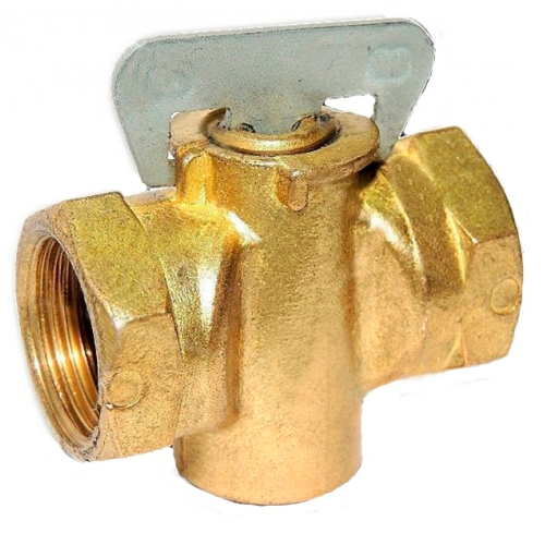 Кран газовый ДУ-20 пробковый латунный