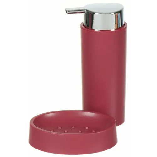 |Набор для ванной 4 предмета Аника, бордовый, пластик  Y9-080 (389367)