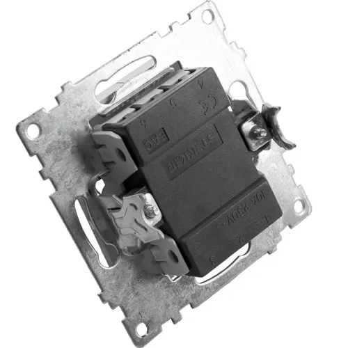 Выключатель 2-кл Катрин серебро GLS10-7104-03