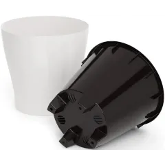 Горшок для цветов ЛЕЯ двойной белый 2,2л М7928 (263041)