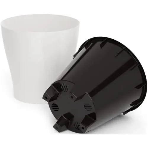 Горшок для цветов ЛЕЯ двойной белый 2,2л М7928 (263041)