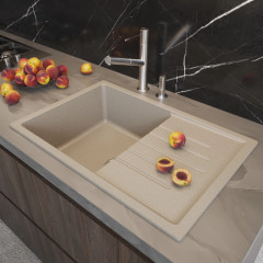 Мойка комп. MIXLINE МЛ-ГМ19 500х750x200мм, бежевая (328), сифон