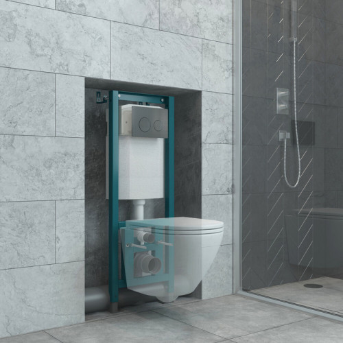 Кнопка смыва для инсталляции EVA GOLD 400 круг, оружейная сталь 03