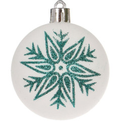 Шары новогодние набор 6шт 6см зеленый/белый SYQB-0122289