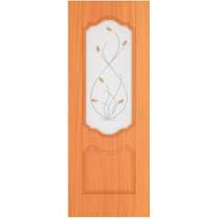 /Дверное полотно Ростра ДО 60 Орхидея мил. орех, ПВХ (Ростра) (белое, с худ.рис. и фьюзингом) ЛИКВИДАЦИЯ