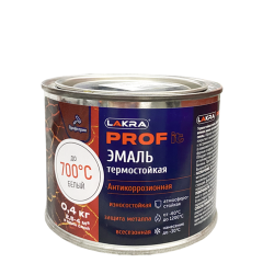 Эмаль Лакра PROF IT термостойкая антикоррозионная  до 700С Белый  0,4 кг