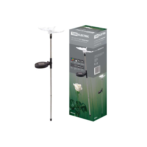 Фонарь садовый на солн. батарее TDM 1LED RGB h 46см бабочка SQ0330-0110 (268440)