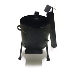 Печь для казана с дверцей и дымоходом, 12л (36см)