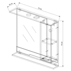 Шкаф с зеркалом EVA GOLD 75 