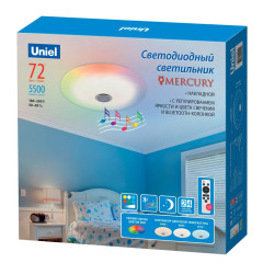 Светильник UNIEL MERCURY ULI-D291 LED 72W(5500lm) d500 h95 Bluetooth ПДУ