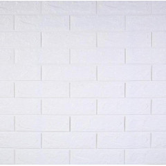 Панель ПВХ самоклеящаяся 3D КИРПИЧ БЕЛЫЙ 700*770 (10)