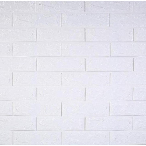 Панель ПВХ самоклеящаяся 3D КИРПИЧ БЕЛЫЙ 700*770 (10)