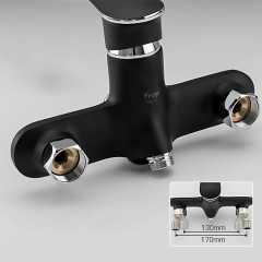 Смеситель для ванны FRAP F2249-6 чёрный/хром