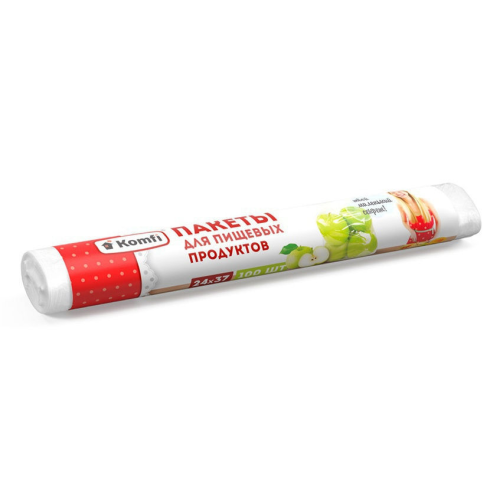 Пакет фасовочный Komfi для продуктов 24*37см, 10мк, 100шт (PFV0710)