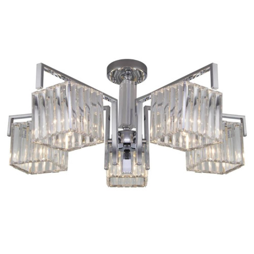 Светильник EUROSVET 10126/5 хром/прозрачный хрусталь smart умный дом