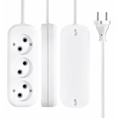 Удлинитель 3-мест. 5м 2P бел. 10А (ПВС 2х1) 1-2.SALE (860460)