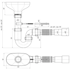 Сифон прямоточный с разрывом струи АНИПЛАСТ 1 1/2''х40 DR0115