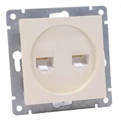 Розетка PC+PC UNIVersal Афина, сл.кость A1086-I