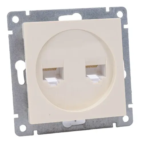 Розетка PC+PC UNIVersal Афина, сл.кость A1086-I