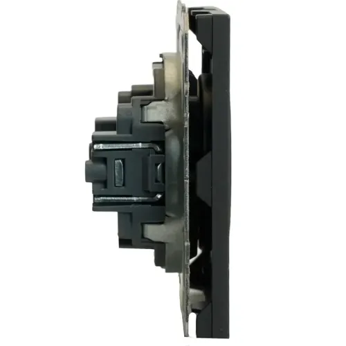 Розетка 2P ЭМИЛИ шторки черный RST16-5109-05