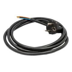 Шнур 3х1,5мм 2м силовой с вилкой с з/к черный 16А