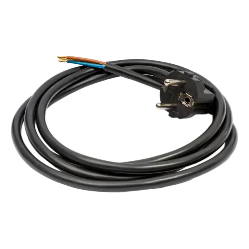 Шнур 3х1,5мм 2м силовой с вилкой с з/к черный 16А