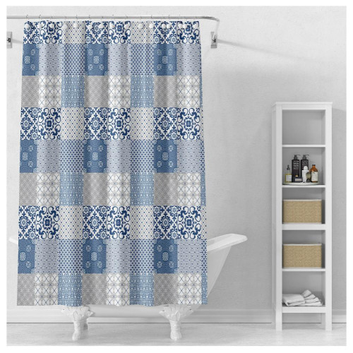 Шторка для ванной PERFECTO LINEA Secret 180x180cм 12 колец, калейдоскоп