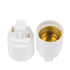 Патрон-переходник G24d-->E27 белый пласт. ECOLA G24D7WEAY (583621)