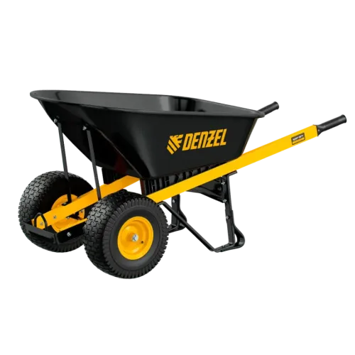 Тачка садово-строительная 140л/250кг Denzel 2-х колесная 15х6.00-6, усиленная (69000)