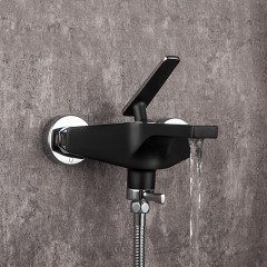 Смеситель для ванны FRAP F3257 чёрный/хром