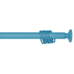 Карниз для ванной 2,2м, голубой, металл, с кольцами (21683)