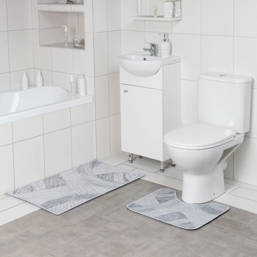Набор ковриков для ванной и туалета 2шт ДОЛЯНА 50х80см+50х40см Тига (6997790)
