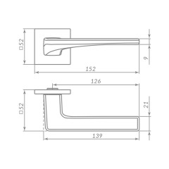 Ручки раздельные PUNTO K.ARC.Q52.ELEN CP-8 хром (48901)