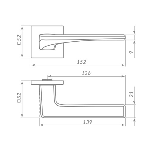 Ручки раздельные PUNTO K.ARC.Q52.ELEN CP-8 хром (48901)
