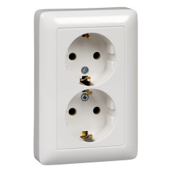 Розетка 2-ая 2Р+Е ХИТ белый RS16-236-B (571371)